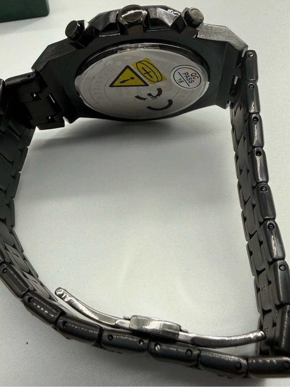 POEDAGAR AP Chronograph 42mm Full Black Stainless Steel Watch